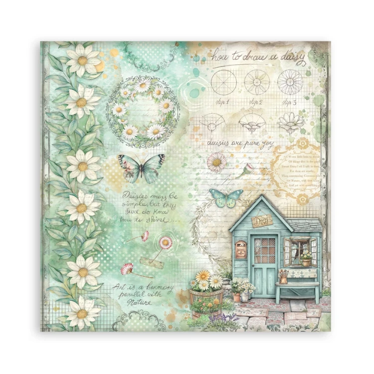 Zestaw papierów jednostronnych do scrapbookingu 20x20 Daisy Art 22 arkusze SBBSXB22 Stamperia
