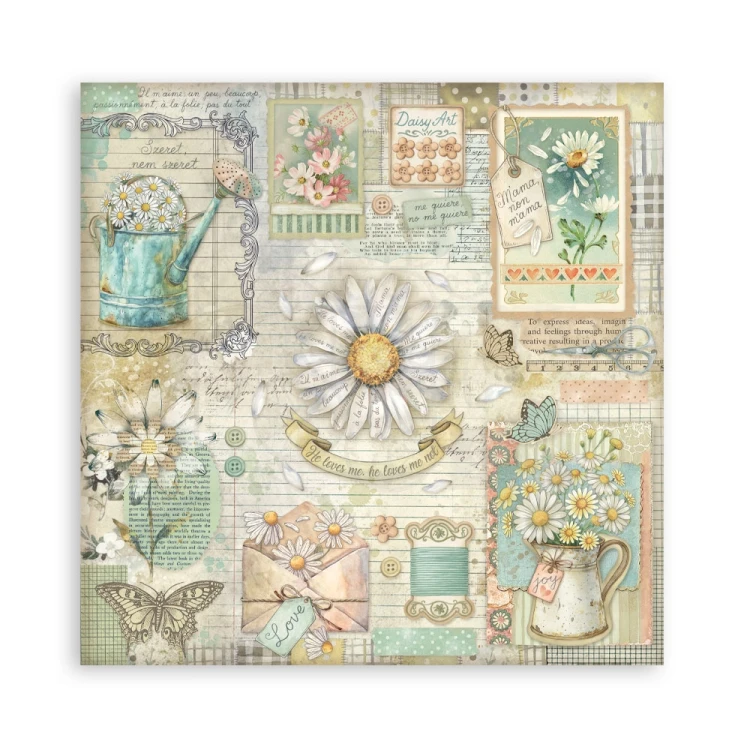 Zestaw papierów jednostronnych do scrapbookingu 20x20 Daisy Art 22 arkusze SBBSXB22 Stamperia