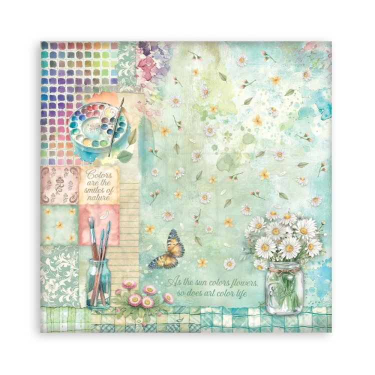 Zestaw papierów jednostronnych do scrapbookingu 20x20 Daisy Art 22 arkusze SBBSXB22 Stamperia