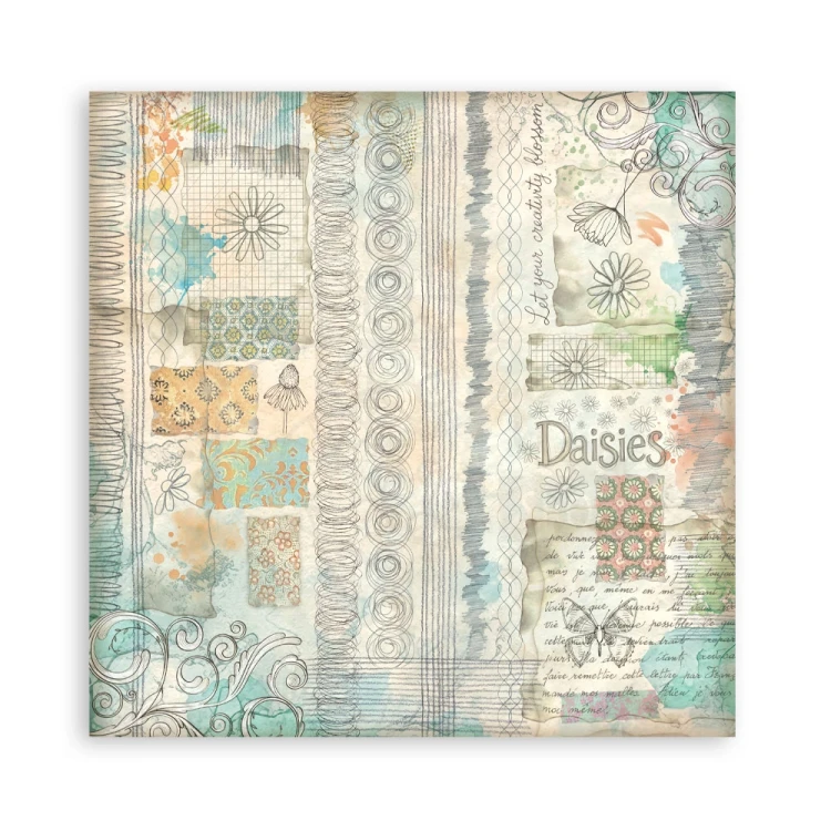 Zestaw papierów jednostronnych do scrapbookingu 20x20 Daisy Art 22 arkusze SBBSXB22 Stamperia