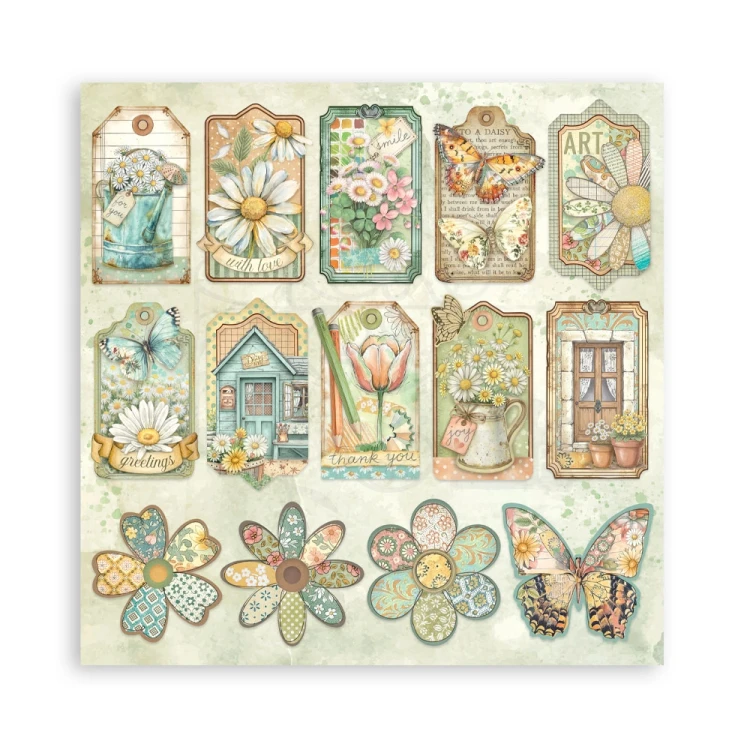 Zestaw papierów jednostronnych do scrapbookingu 20x20 Daisy Art 22 arkusze SBBSXB22 Stamperia