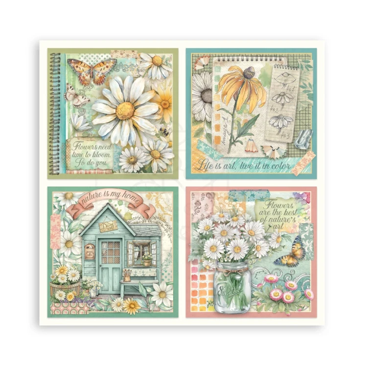 Zestaw papierów jednostronnych do scrapbookingu 20x20 Daisy Art 22 arkusze SBBSXB22 Stamperia