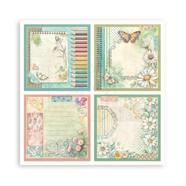 Zestaw papierów jednostronnych do scrapbookingu 20x20 Daisy Art 22 arkusze SBBSXB22 Stamperia