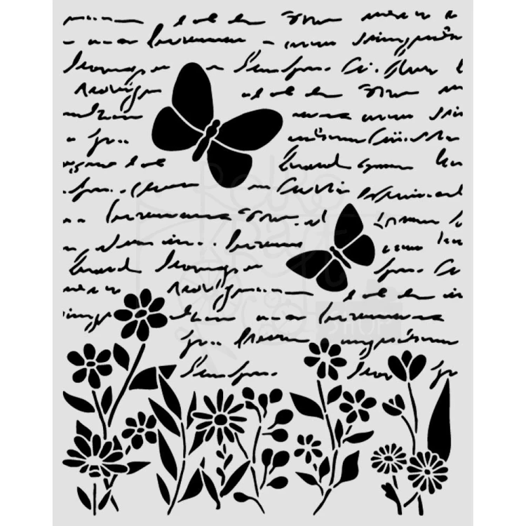 Szablon maska 20x25cm Daisy Art - List i motyl KSTD199 Stamperia
