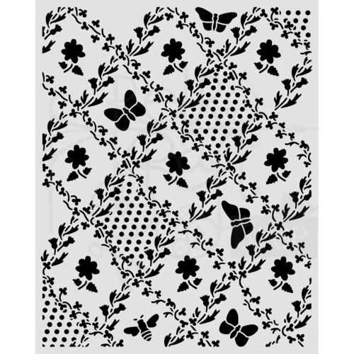 Szablon maska 20x25cm Daisy Art - Tekstura motyl i kwiatki KSTD198 Stamperia