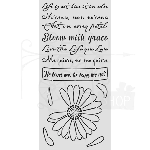 Szablon maska 12x25cm Daisy Art - Kocha nie kocha KSTDL147 Stamperia