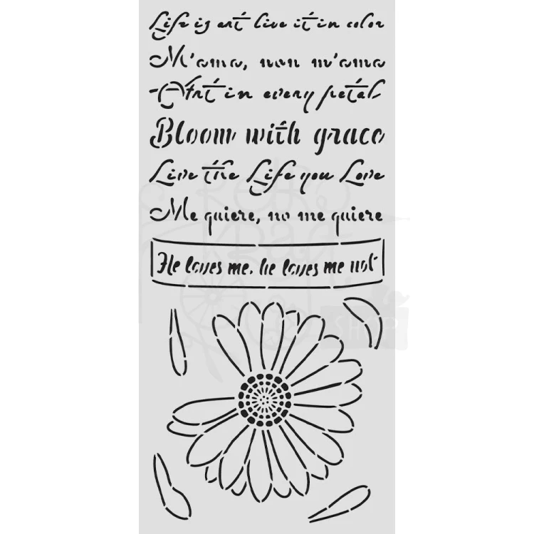Szablon maska 12x25cm Daisy Art - Kocha nie kocha KSTDL147 Stamperia