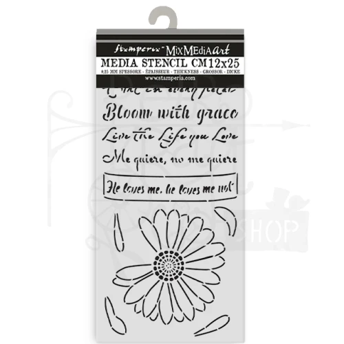 Szablon maska 12x25cm Daisy Art - Kocha nie kocha KSTDL147 Stamperia