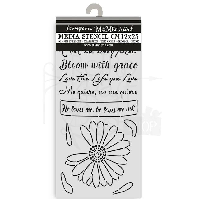 Szablon maska 12x25cm Daisy Art - Kocha nie kocha KSTDL147 Stamperia