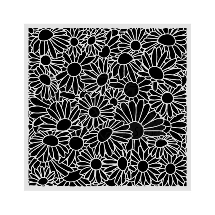 Szablon maska 18x18cm Daisy Art - Wzór stokrotek KSTDQ130 Stamperia