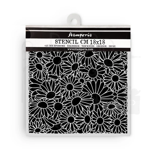 Szablon maska 18x18cm Daisy Art - Wzór stokrotek KSTDQ130 Stamperia