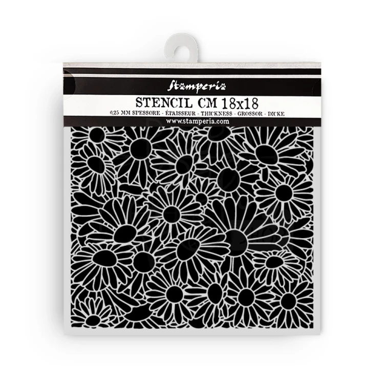 Szablon maska 18x18cm Daisy Art - Wzór stokrotek KSTDQ130 Stamperia