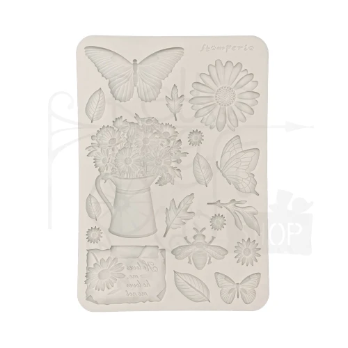 Foremka silikonowa A5 Daisy Art - Stokrotka i motyl KACMA603 Stamperia