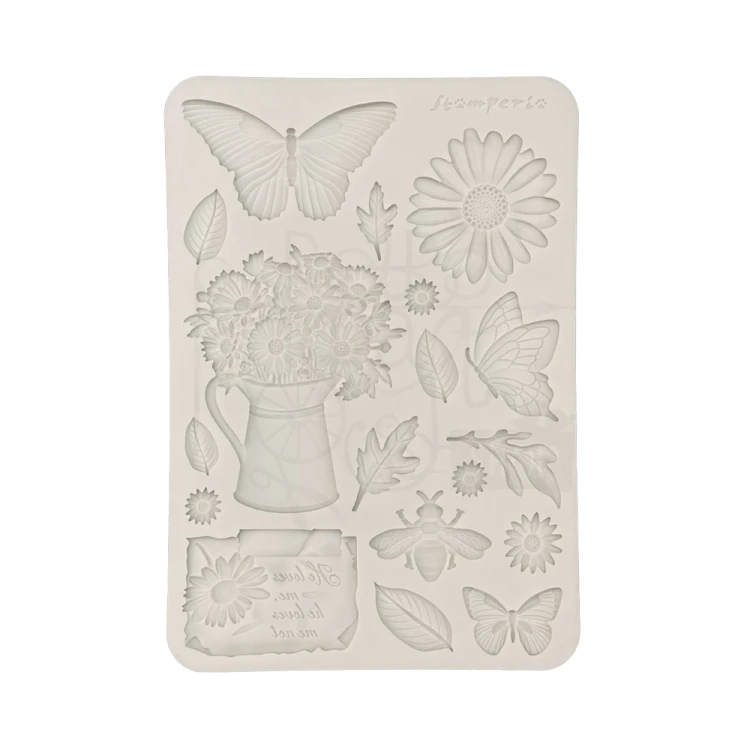 Foremka silikonowa A5 Daisy Art - Stokrotka i motyl KACMA603 Stamperia
