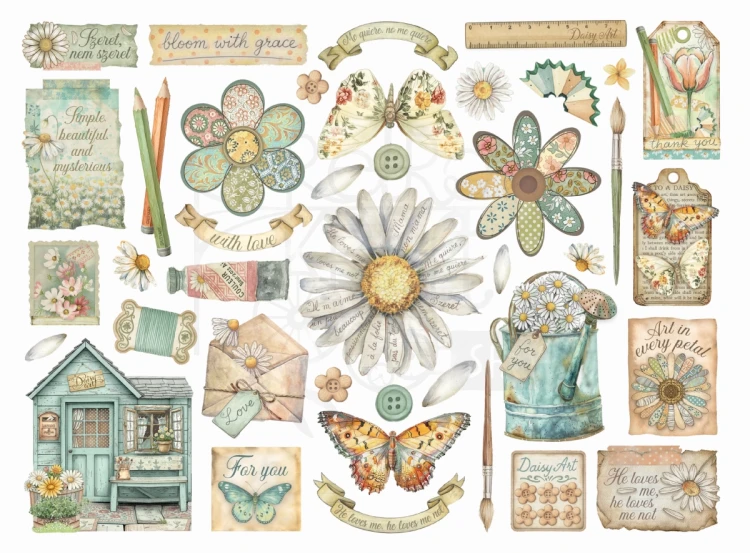 Ozdoby kształty tekturowe Die Cuts Daisy Art DFLDC126 Stamperia
