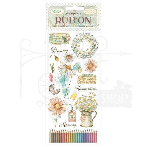 Rub-on transfer 10x21.6cm Daisy Art - Harmonia DFLRB224 Stamperia