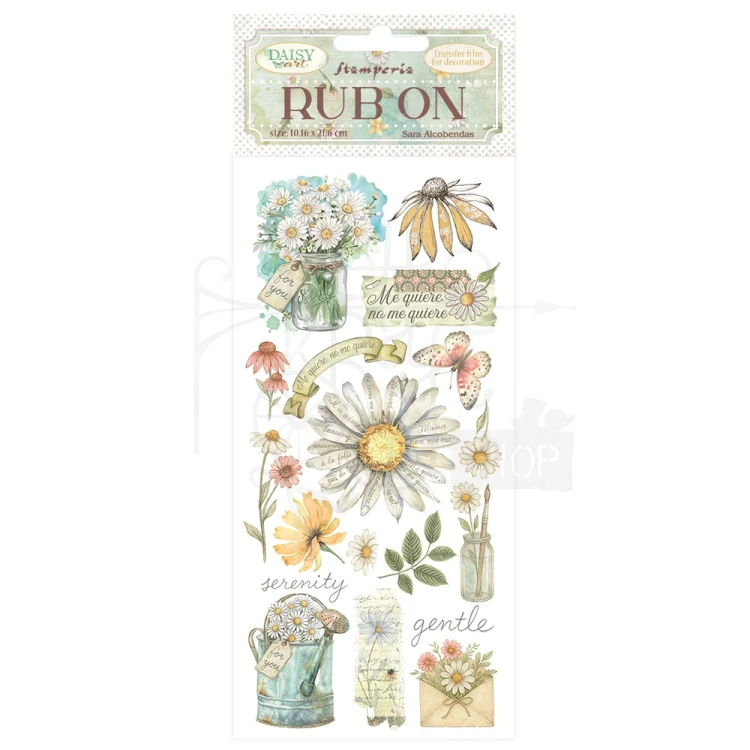 Rub-on transfer 10x21.6cm Daisy Art - Me quiere DFLRB223 Stamperia