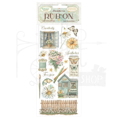 Rub-on transfer 10x21.6cm Daisy Art - Chatka DFLRB222 Stamperia