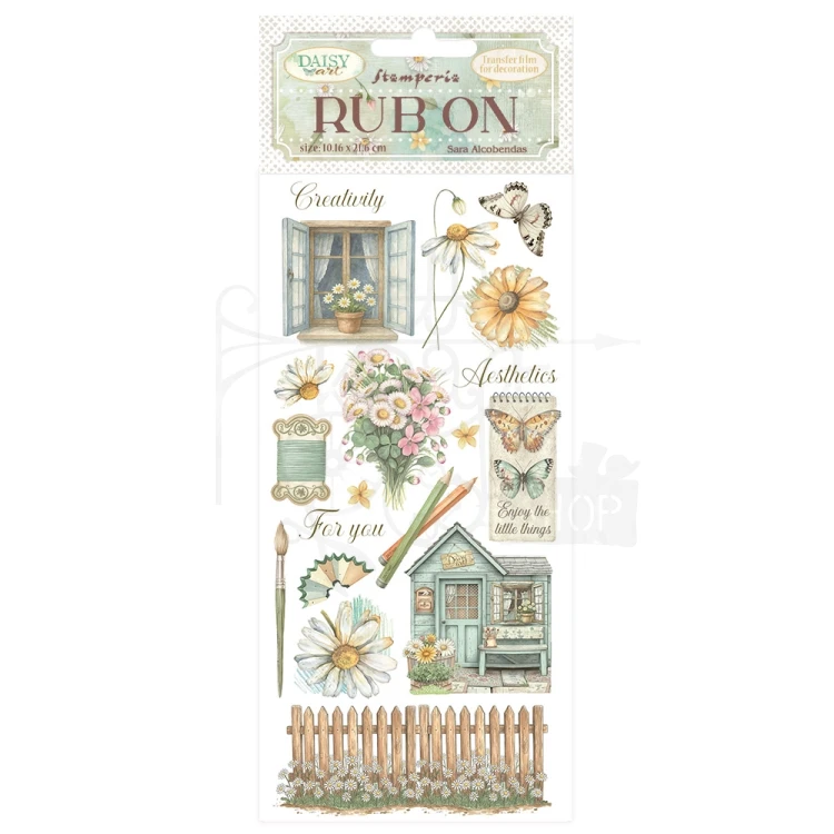 Rub-on transfer 10x21.6cm Daisy Art - Chatka DFLRB222 Stamperia