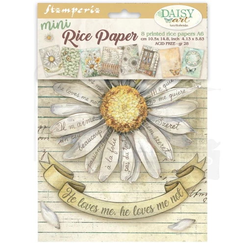 Papier ryżowy A6 Daisy Art 8szt DFSA6X04 Stamperia