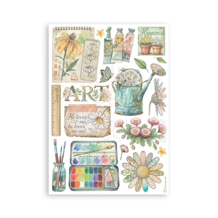 Papier washi A5 Daisy Art 8 arkuszy SBW30 Stamperia