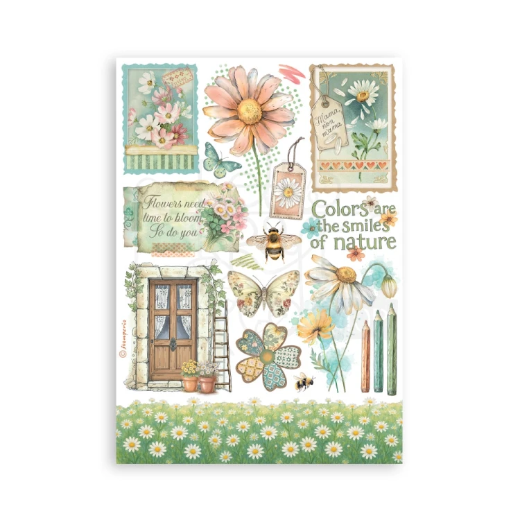Papier washi A5 Daisy Art 8 arkuszy SBW30 Stamperia