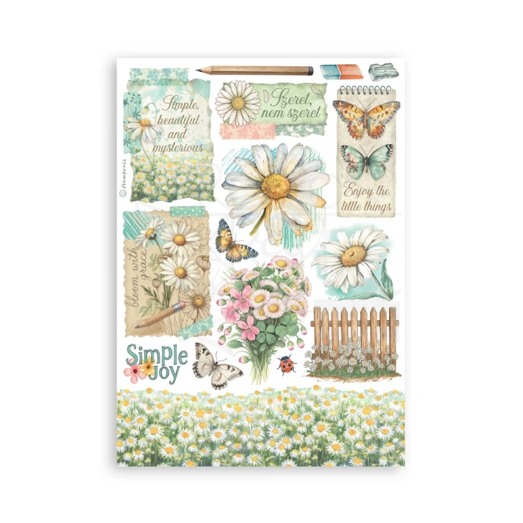 Papier washi A5 Daisy Art 8 arkuszy SBW30 Stamperia