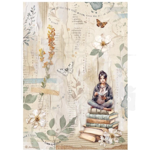 Papier ryżowy do decoupage A4 Secret Diary - Książki DFSA41104 Stamperia