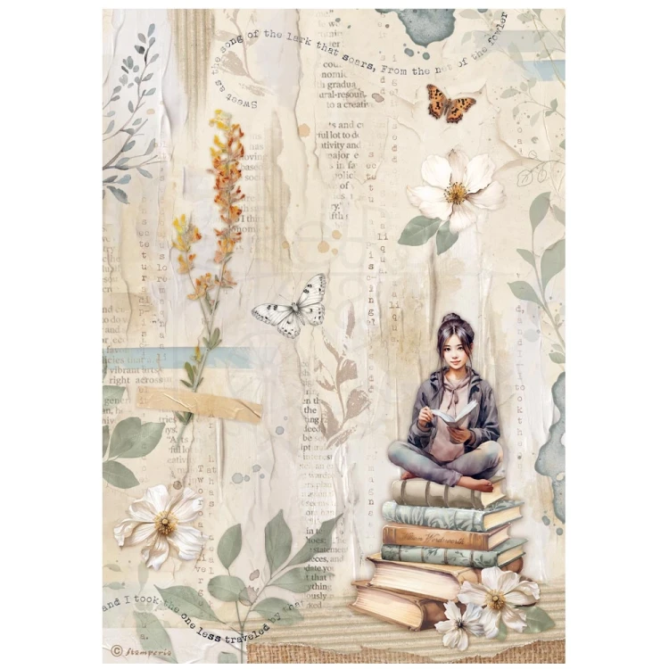 Papier ryżowy do decoupage A4 Secret Diary - Książki DFSA41104 Stamperia