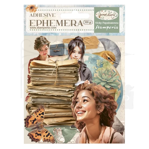Ozdoby papierowe samoprzylepne Ephemera Secret Diary DFLCT76 Stamperia