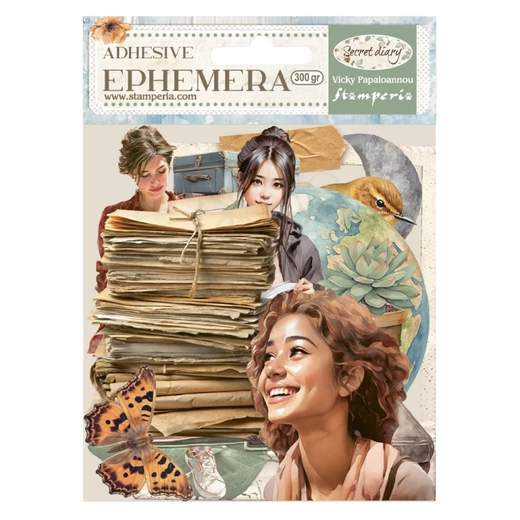 Ozdoby papierowe samoprzylepne Ephemera Secret Diary DFLCT76 Stamperia