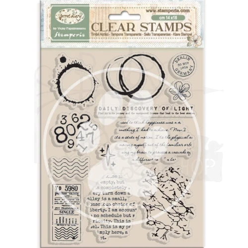 Stempel akrylowy 14x18cm Secret Diary WTK237 Stamperia