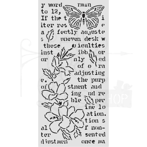 Szablon maska 12x25cm Secret Diary - Motyl i kwiatki KSTDL151 Stamperia
