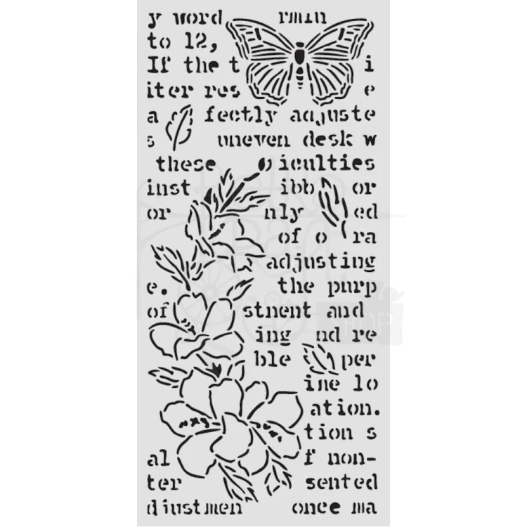 Szablon maska 12x25cm Secret Diary - Motyl i kwiatki KSTDL151 Stamperia