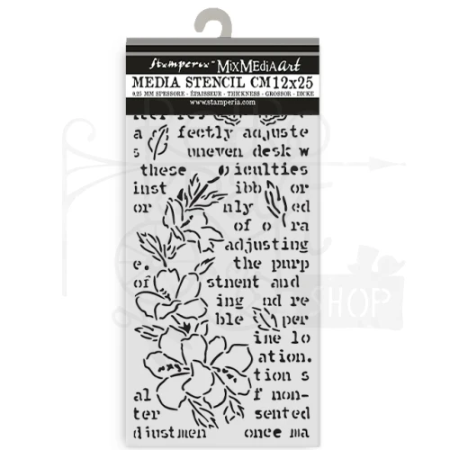 Szablon maska 12x25cm Secret Diary - Motyl i kwiatki KSTDL151 Stamperia