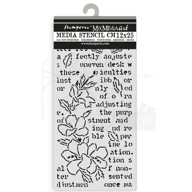 Szablon maska 12x25cm Secret Diary - Motyl i kwiatki KSTDL151 Stamperia
