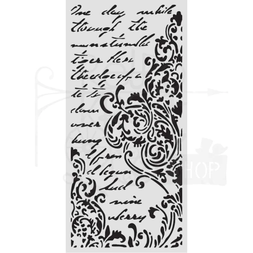 Szablon maska 12x25cm Secret Diary - Fryz z napisem KSTDL152 Stamperia