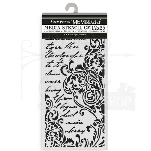 Szablon maska 12x25cm Secret Diary - Fryz z napisem KSTDL152 Stamperia