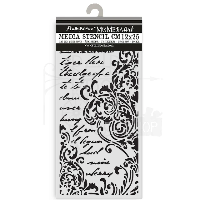 Szablon maska 12x25cm Secret Diary - Fryz z napisem KSTDL152 Stamperia