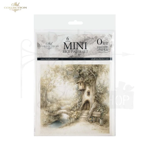 Zestaw papierów ryżowych do decoupage 14.8x14.8 Myszki retro RSM233 ITD Collection
