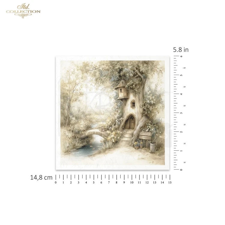 Zestaw papierów ryżowych do decoupage 14.8x14.8 Myszki retro RSM233 ITD Collection
