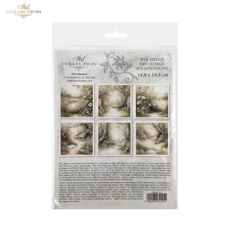 Zestaw papierów ryżowych do decoupage 14.8x14.8 Myszki retro RSM231 ITD Collection