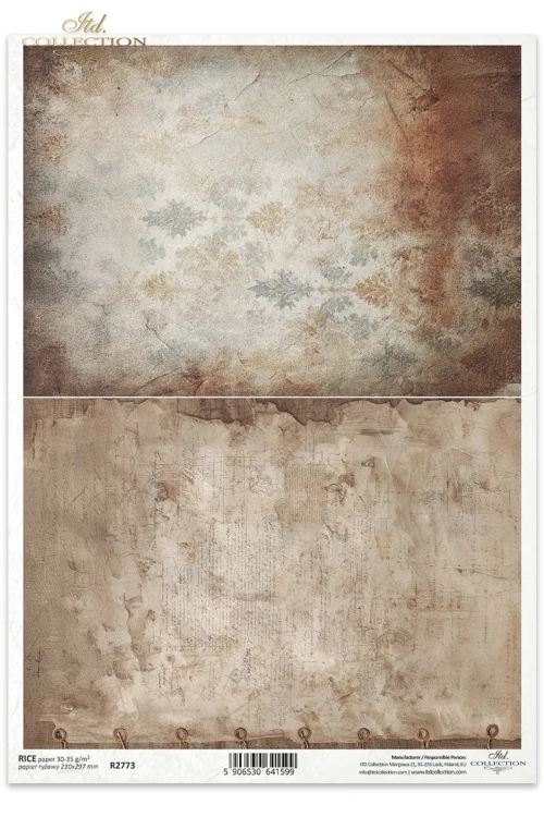 Papier ryżowy do decoupage A4 Tło retro grunge R2773 ITD Collection
