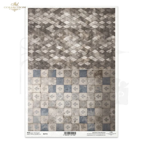 Papier ryżowy do decoupage A4 Tło retro grunge R2772 ITD Collection