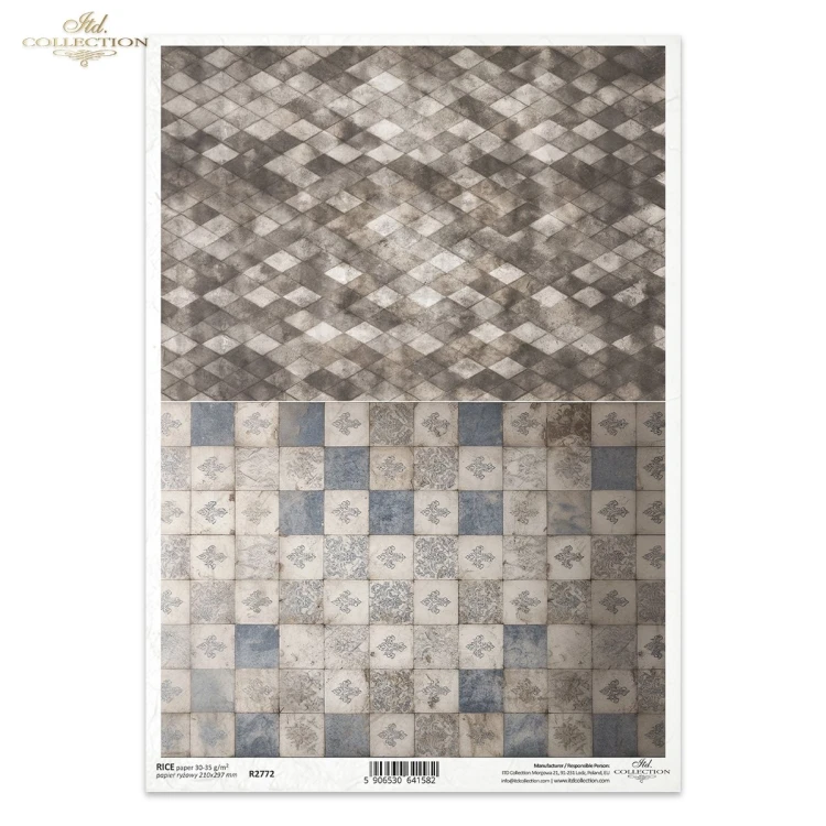 Papier ryżowy do decoupage A4 Tło retro grunge R2772 ITD Collection