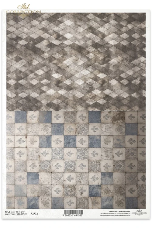 Papier ryżowy do decoupage A4 Tło retro grunge R2772 ITD Collection