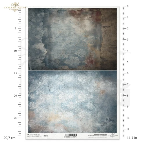 Papier ryżowy do decoupage A4 Tło retro grunge R2771 ITD Collection