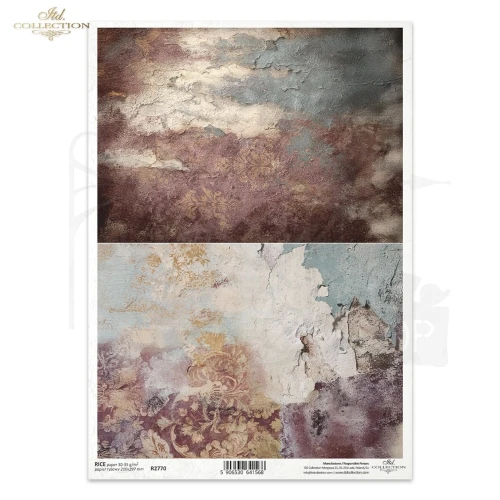 Papier ryżowy do decoupage A4 Tło retro grunge R2770 ITD Collection