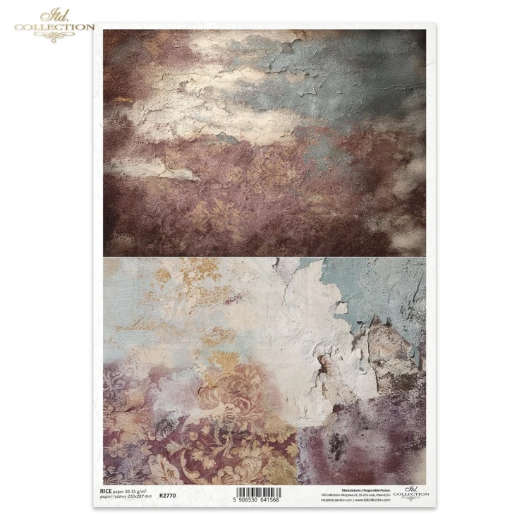 Papier ryżowy do decoupage A4 Tło retro grunge R2770 ITD Collection