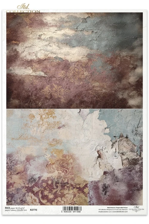 Papier ryżowy do decoupage A4 Tło retro grunge R2770 ITD Collection